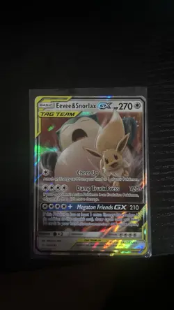 Pokemon TCG Eevee Snorlax GX Team Up Holo Ultra Rare Card 120/181 LP-MP - Image 1