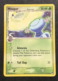 Wooper 71/101 EX Dragon Frontiers Delta Species Common Non Holo Pokemon TCG NM - Image 1