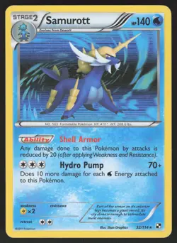 Samurott 32/114 Holo Rare Pokemon TCG Black and White MP - Image 1