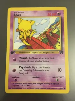 Pokemon 🌟 First Edition Abra 49/82 🌟 Team Rocket 🌟 NM-MT - Image 1