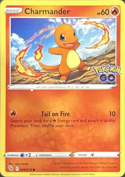 Charmander 008/078 Common Pokemon GO Pokemon Near Mint - Image 1