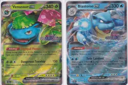 Venusaur EX 001/142 & Blastoise EX 030/142 Stellar Crown Stamped Promos NM/MINT - Image 1