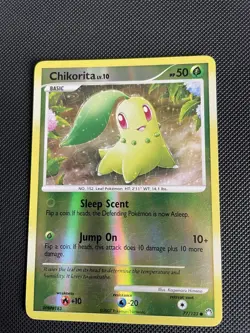 Pokemon Chikorita Reverse Holo 77/123 Mysterious Treasures LP - Image 1
