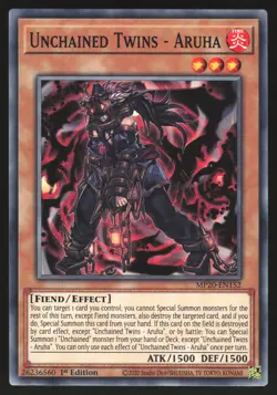 Unchained Twins - Aruha - MP20-EN152 - Common - 1st Edition Yugioh - Image 1