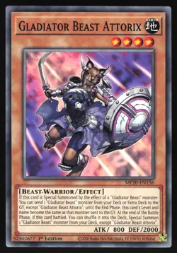 Gladiator Beast Attorix - MP20-EN156 - Common - 1st Edition Yugioh - Image 1