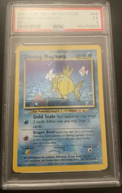 Pokemon TCG Unlimited Shining Magikarp Neo Revelation Holo Card 66/64 PSA 5 - Image 1