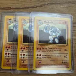 3X MACHOKE - 34/102 - Base Set - Pokemon Card - LP - Image 1