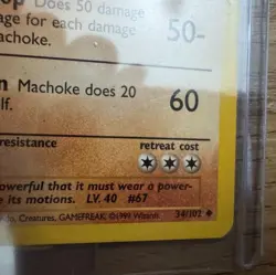 3X MACHOKE - 34/102 - Base Set - Pokemon Card - LP - Image 3