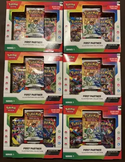 6x Pokemon TCG First Partner Illustration Collection Series 1 Brand New Sealed - Image 1