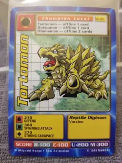 2x Tortomon ST-25 Champion Level Digimon Digi Battle Starter 1 Card 1999 Bandai - Image 1