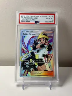 2019 PSA 10🔥 Roller Skater Sun Moon Cosmic Eclipse #235/236 Pokemon Card Pop295 - Image 1