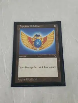 MTG Sapphire Medallion Tempest LP Rare Artifact Magic The Gathering 1997 - Image 1