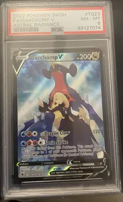 Pokemon Garchomp V TCG Card Astral Radiance TG23/TG30 PSA 8 - Image 1