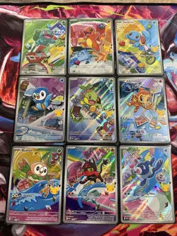 Pokemon First Partner Illustration 30th Collection Complete Promo Set 9 Cards - Image 1