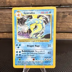 Pokemon Gyarados Base Set Holo Rare 6/102 100 HP 1999 English Card - Image 1