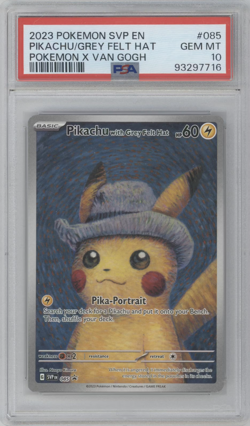 Graded 2023 PKM SVP EN-SV BSP Pikachu #085 Grey Felt Hat X Van Gogh Card PSA 10 - Image 1