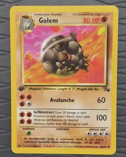 1st Edition Golem 36/62 Fossil Pokemon Card - Image 1