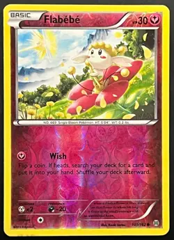 Flabebe XY BREAKthrough Common REVERSE HOLO Pokemon Card 101/162 - Image 1