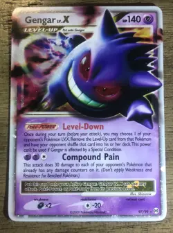 Pokemon Gengar TCG LV.X Platinum Arceus Holo Ultra Rare Card 97/99 - Image 1