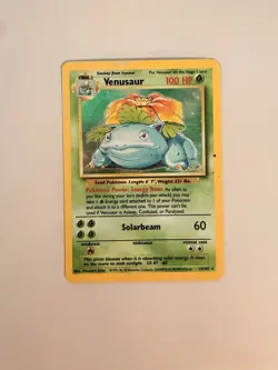 Pokemon Venusaur Base Set Holo Rare 100 HP 15/102 Wizards of the Coast Card - Image 1