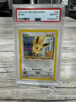 Pokemon Card Eevee 38/75 PSA 10 GEM MINT Neo Discovery. Only One Available - Image 1