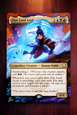 Fire Lord Azula *Magic Altered Hand Painted Extended Borderless Art* MTG Erich - Image 1
