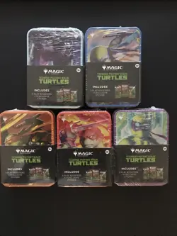 Magic The Gathering Teenage Mutant Ninja Turtles Mini Tin Complete Set Of 5 NEW - Image 1