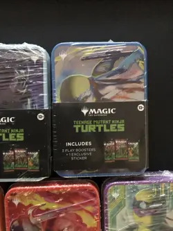 Magic The Gathering Teenage Mutant Ninja Turtles Mini Tin Complete Set Of 5 NEW - Image 3