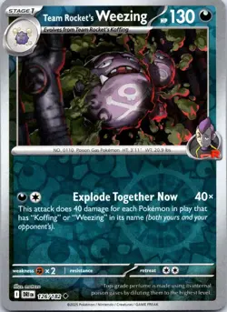 Team Rocket's Weezing 126/182 Uncommon Destined Rivals Pokemon Reverse Holo NM - Image 1