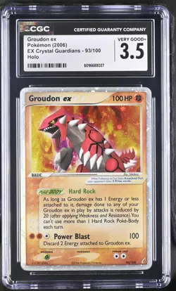 Pokemon Card CGC 3.5 Groudon EX Crystal Guardians 93/100 - Image 1
