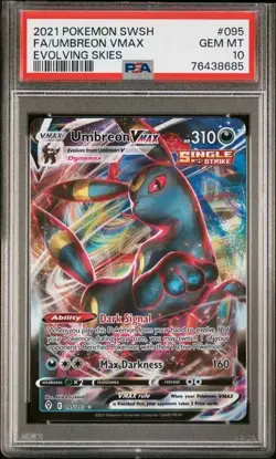 Umbreon VMAX PSA 10 095/203 SWSH07: Evolving Skies Pokemon TCG Holo - Image 1