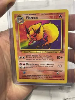 Pokemon TCG Flareon Card 19/64 Jungle Set Non-Holo Rare NM/MT Near Mint Vintage - Image 1