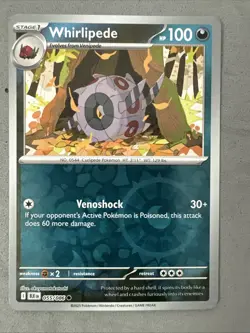 Pokemon TCG * SV Black Bolt 055/086 Whirlipede Common * REVERSE HOLO * FRESH PK - Image 1