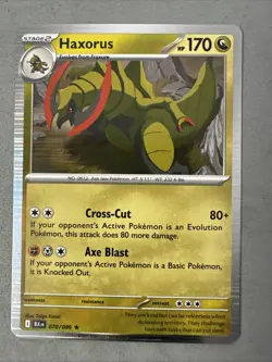 Pokemon TCG * SV Black Bolt 070/086 Haxorus Rare * HOLO * FRESH PK - Image 1
