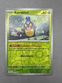 Pokemon TCG * SV Black Bolt 009/086 Karrablast Common * REVERSE HOLO FRESH PK - Image 1
