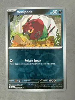 Pokemon TCG * SV Black Bolt 054/086 Venipede Common * REVERSE HOLO * FRESH PK - Image 1