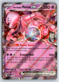 Team Rocket's Mewtwo ex 205 Holo P Scarlet & Violet Promo Pokemon NM - Image 1