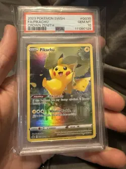 2023 POKEMON SWORD & SHIELD CROWN ZENITH #GG30 FULL ART/PIKACHU PSA 10 - Image 1