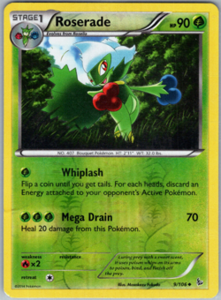 Pokemon -Roserade - 9/106 - Reverse Holo - XY Flashfire - NM/M - Image 1