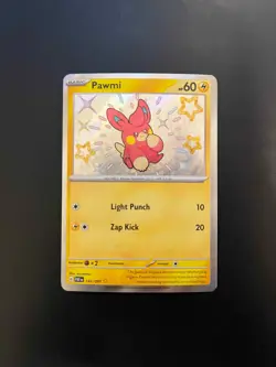 Pokemon Paldean Fates - PAWMI - SHINY ULTRA RARE - 142/091 - NM - Image 1