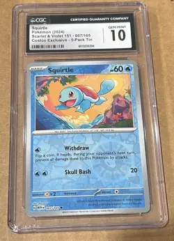 CGC 10 GEM MINT Squirtle 007/165 Costco 151 Cosmos Reverse Holo Pokemon TCG - Image 1