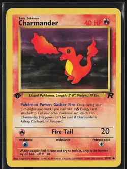 Charmander 50/82 Common Team Rocket Pokemon 1st Edition Moderately Played - Image 1
