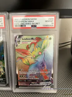 Pokemon Leafeon VMAX Evolving Skies 204/203 Secret Rare Vmax 310 HP PSA 10 2021 - Image 1