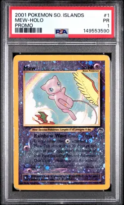 2001 POKEMON SOUTHERN ISLANDS PROMO #1 MEW-HOLO PSA 1 - Image 1