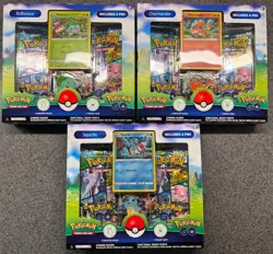 Pokemon GO Pin Collection Set of 3 Charmander Squirtle Bulbasaur Factory SEALED - Image 1