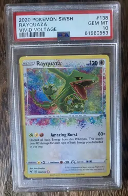 Pokemon TCG Rayquaza Vivid Voltage 138/185 Holo Amazing Rare PSA 10 - Image 1
