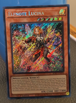 YUGIOH Elfnote Lucina - Secret Rare - 1st Edition -ATK/2500 DEF/1800 - Image 1