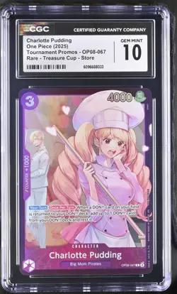 One Piece Charlotte Pudding OP08-067 Store Treasure Cup 2025 CGC 10 - Image 1