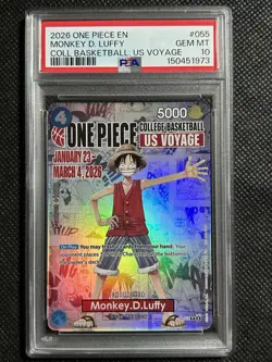 2026 ONE PIECE PROMOS COLLEGE BASKETBALL : US VOYAGE MONKEY D. LUFFY PSA 10 - Image 1