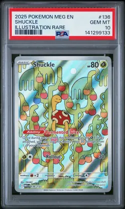 2025 POKEMON MEG EN-MEGA EVOLUTION ILLUSTRATION RARE #136 SHUCKLE PSA 10 - Image 1